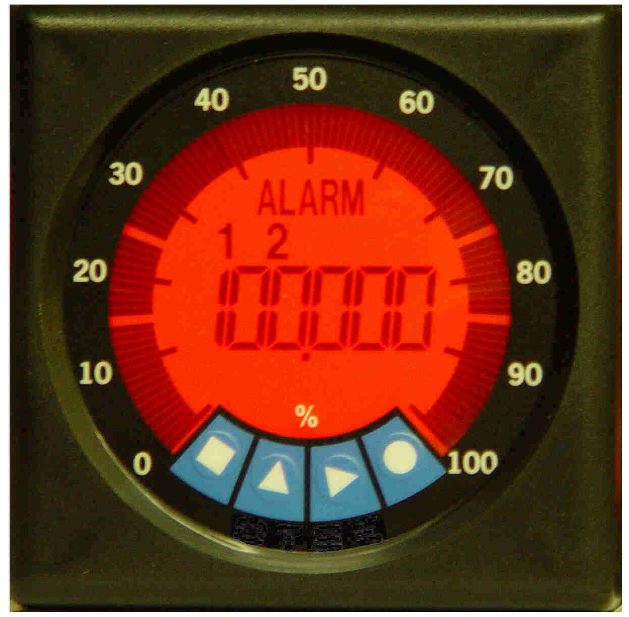 Tri-Color LED backlight enhances this switchboard LDC bargraph meter